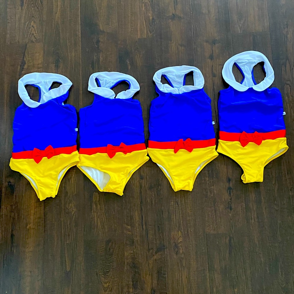 Snow White inspired swimsuits. New. Great quality lycra from Brazil.